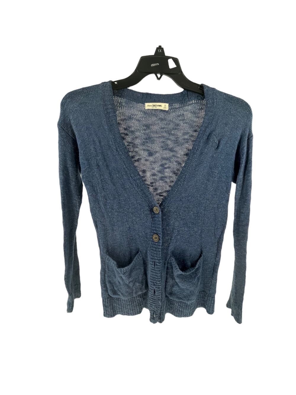 Abercrombie & Fitch Blue Long Sleeve Button Down Cardigan Sweater Womens Size XS